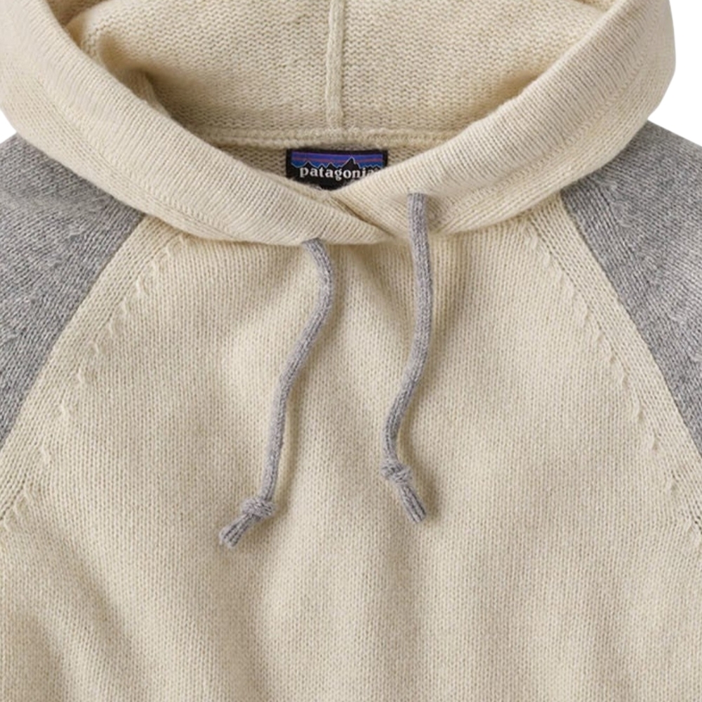 Patagonia Women's Wool Blend Hooded Pullover M Sweater Cream&Gray NEW Orig 169. - Picture 13 of 15